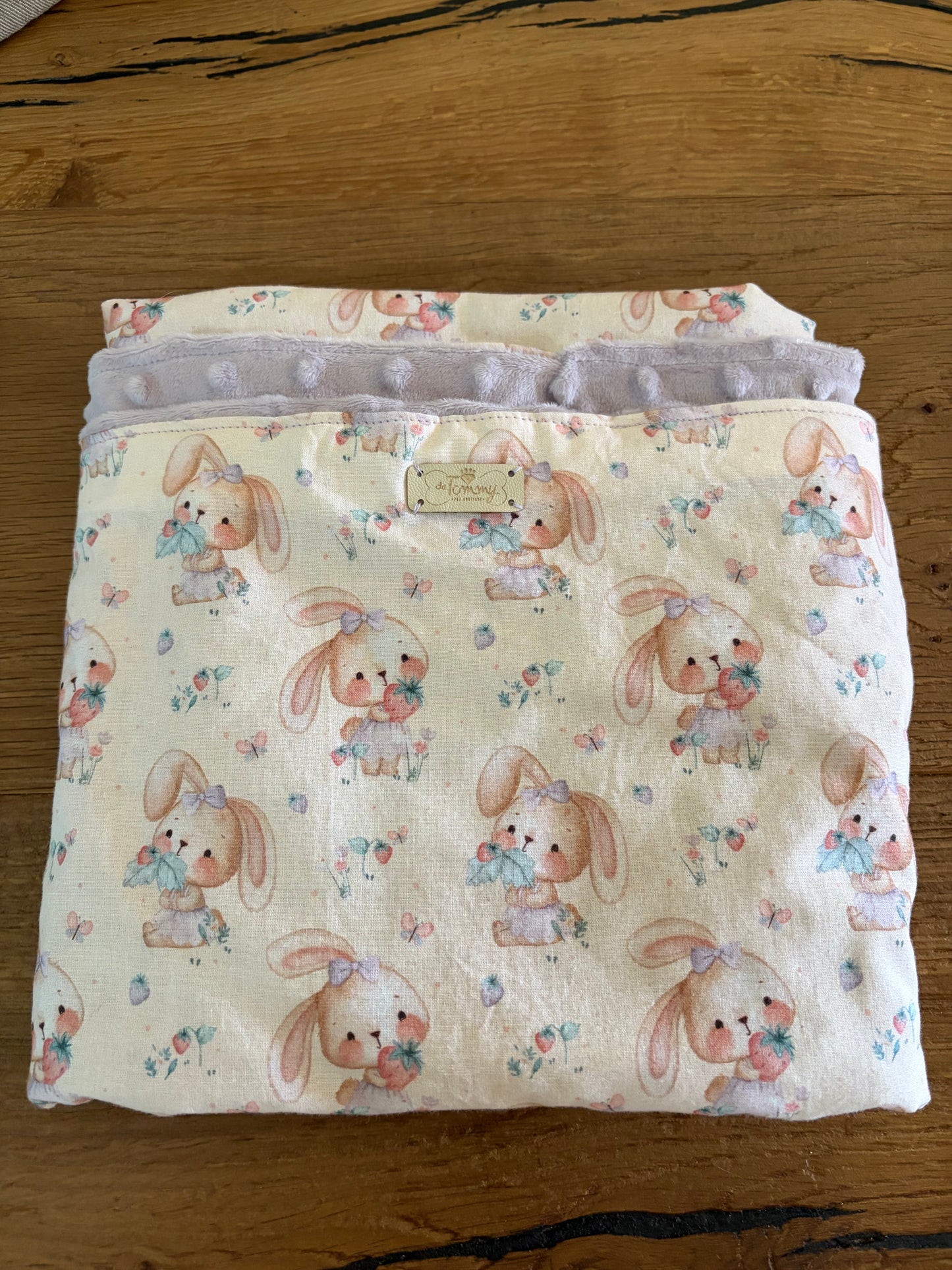 Copertina double pile/mussola con coniglietti - Da Tommy Pet Boutique