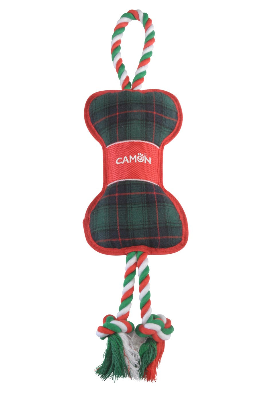 Gioco Natalizio "Osso Tartan con Corda" - Camon