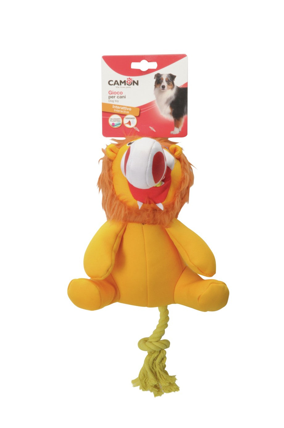 Gioco Galleggiante in poliestere con corda e squeaker - Camon