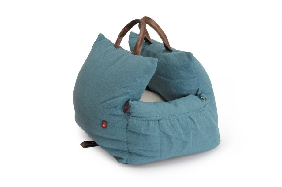 Borsa trasportino da viaggio per cani e gatti – Ottanio chiaro, 50x42x42 cm, fino a 12 kg