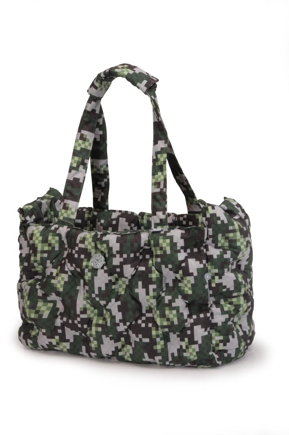 Borsa trasportino imbottita e trapuntata per cani fino a 5 kg – elegante e comoda, con fondo estraibile in verde