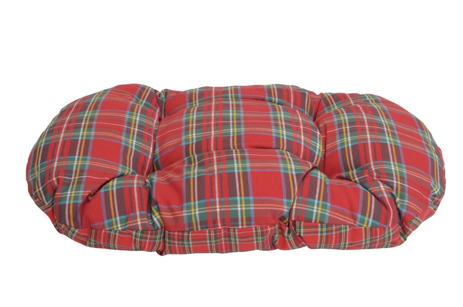 Cuscino ovale natalizio tartan rosso - Camon