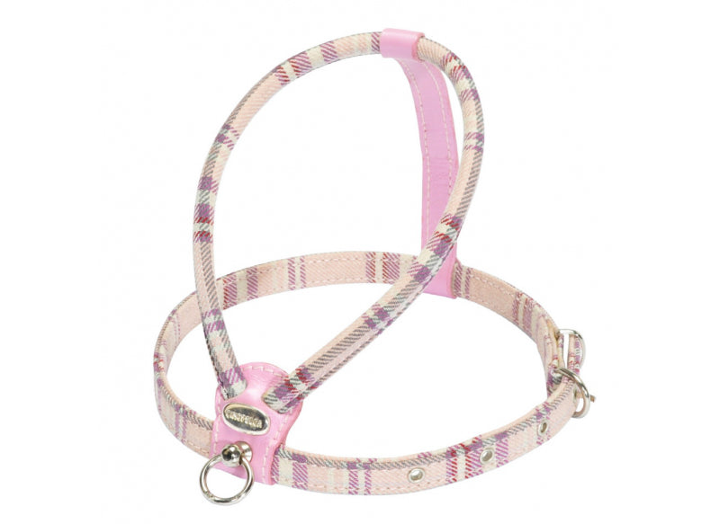 Pettorina per cani con fantasia scozzese e finiture italiane di qualità