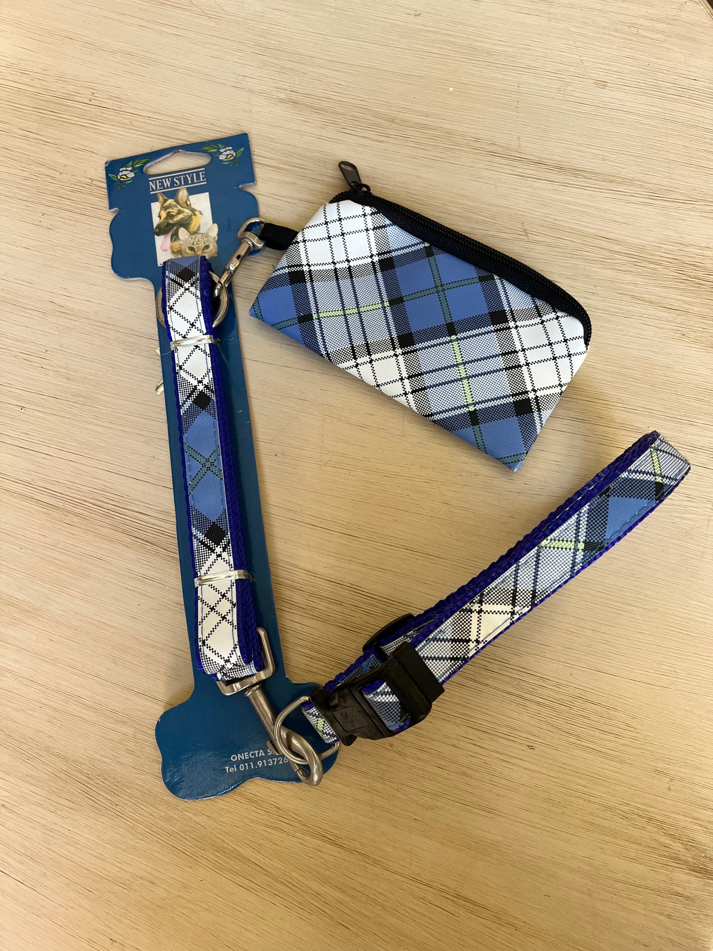 Parure Guinzaglio + Collare + Bustina Tartan - New Style