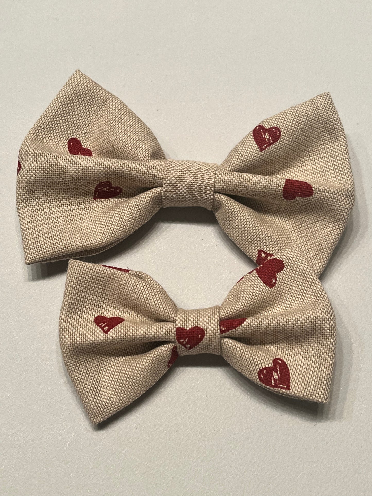Papillon in tessuto Beige con Cuoricini - Da Tommy