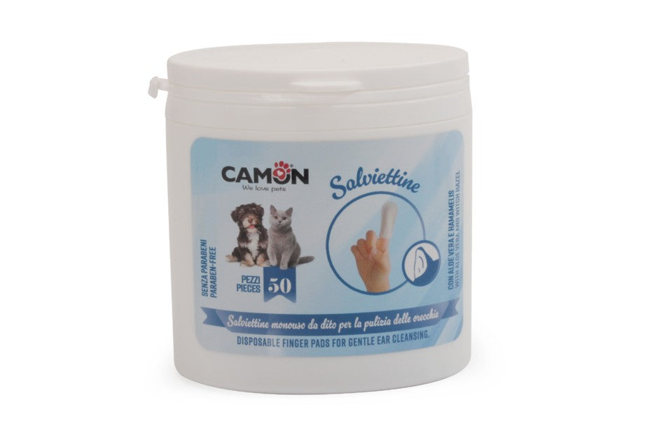 Salviette a dito per la pulizia di denti e orecchie del cane - Camon