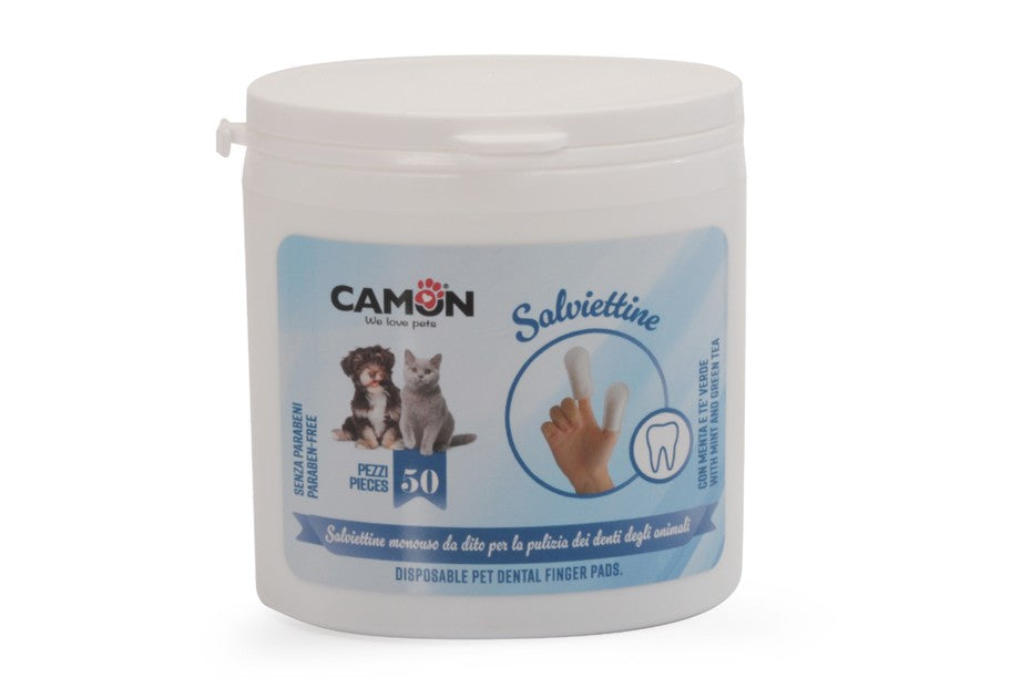 Salviette a dito per la pulizia di denti e orecchie del cane - Camon