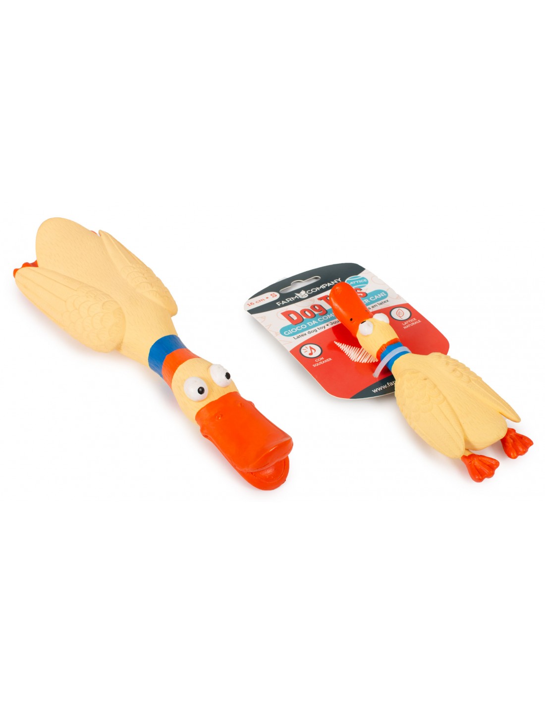 Gioco Anatra in lattice con squeaker - Farm Company