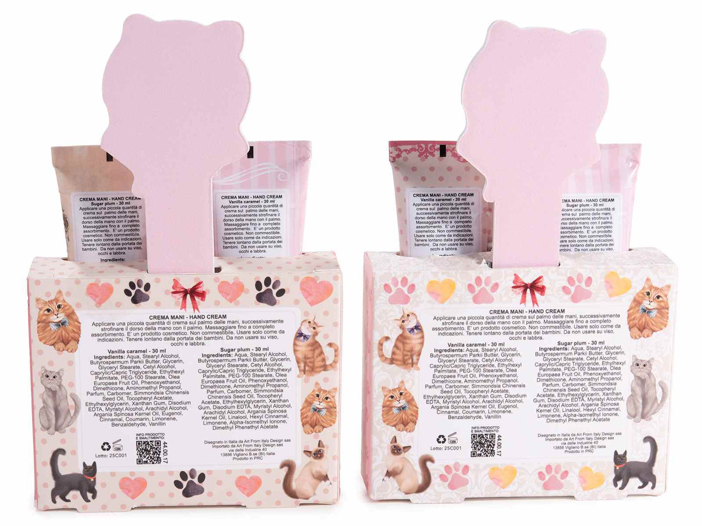 Confezione regalo con 2 creme mani e lima per unghie soggetto Gatti - Da Tommy Pet Boutique