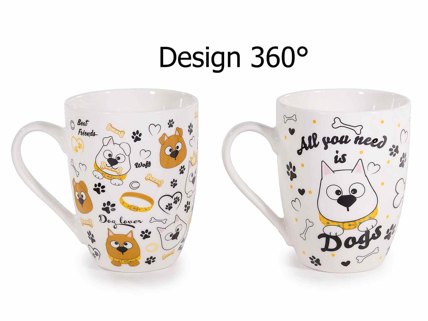 Tazza in porcellana con decori cagnolini - Da Tommy Pet Boutique