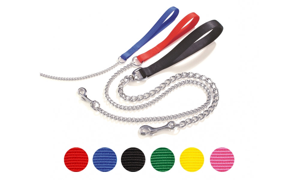 Guinzaglio in nylon con catena in acciaio - Camon