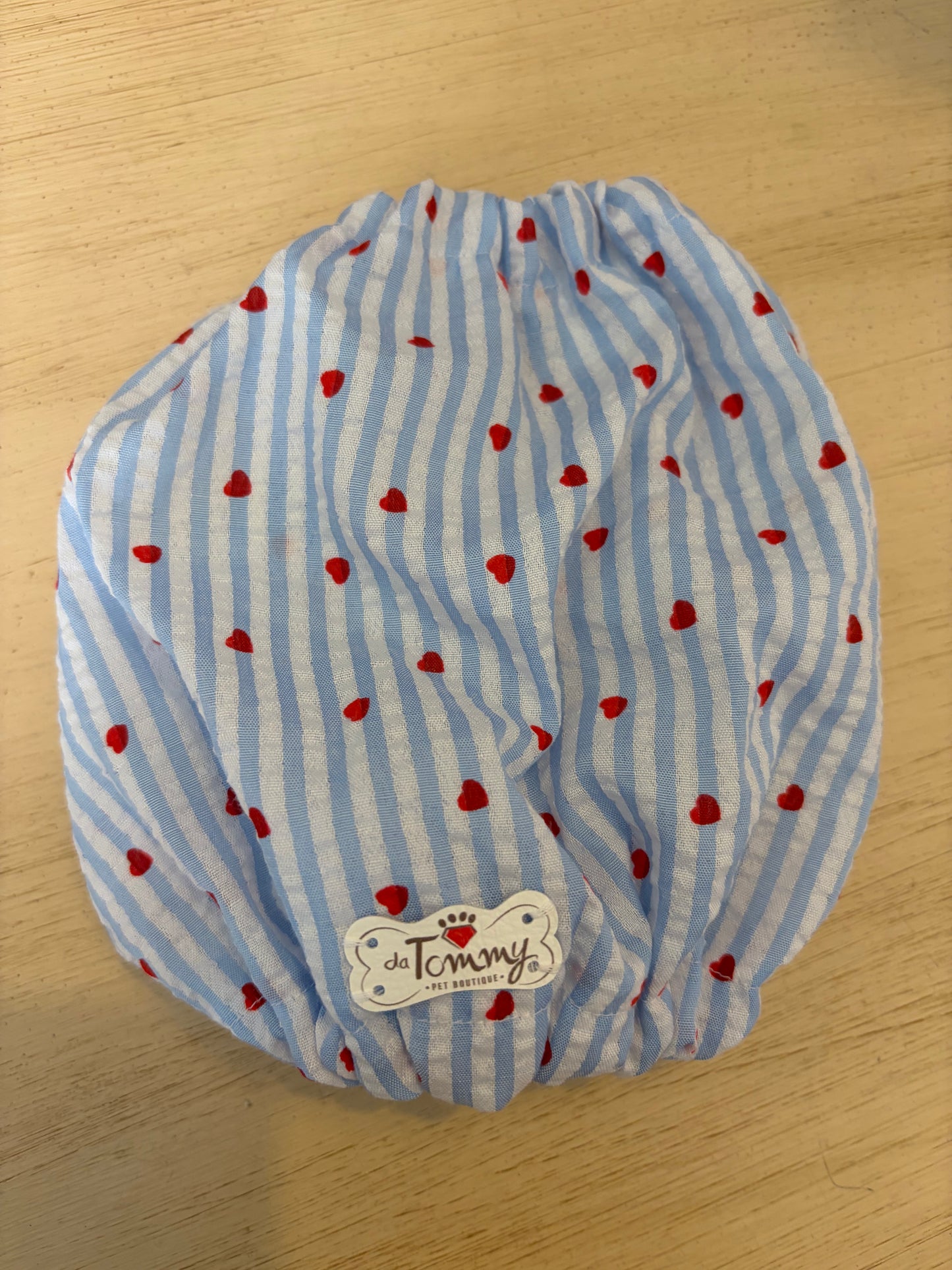 Paraorecchie Estivi in Cotone righe e cuori - Da Tommy Pet Boutique