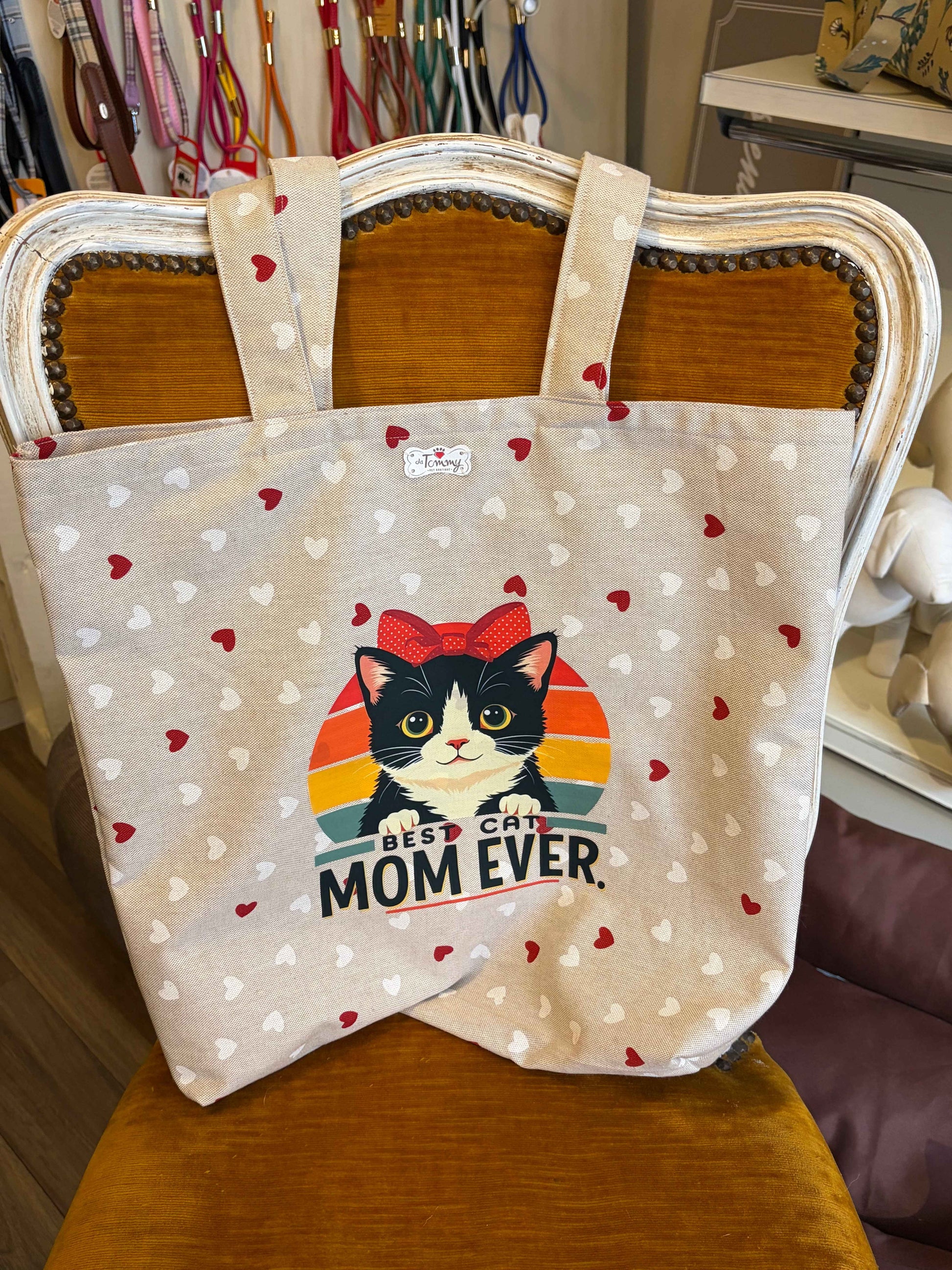 Borsa Shopper fondo a cuori + Mom - da Tommy Pet Boutique