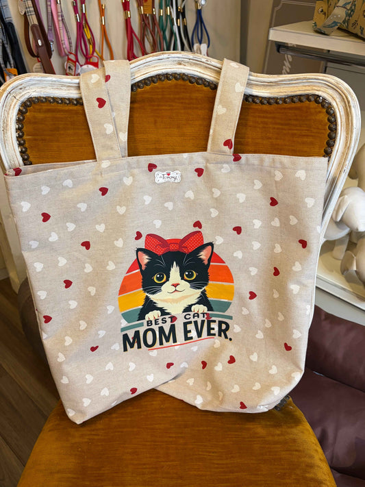 Borsa Shopper fondo a cuori + Mom - da Tommy Pet Boutique