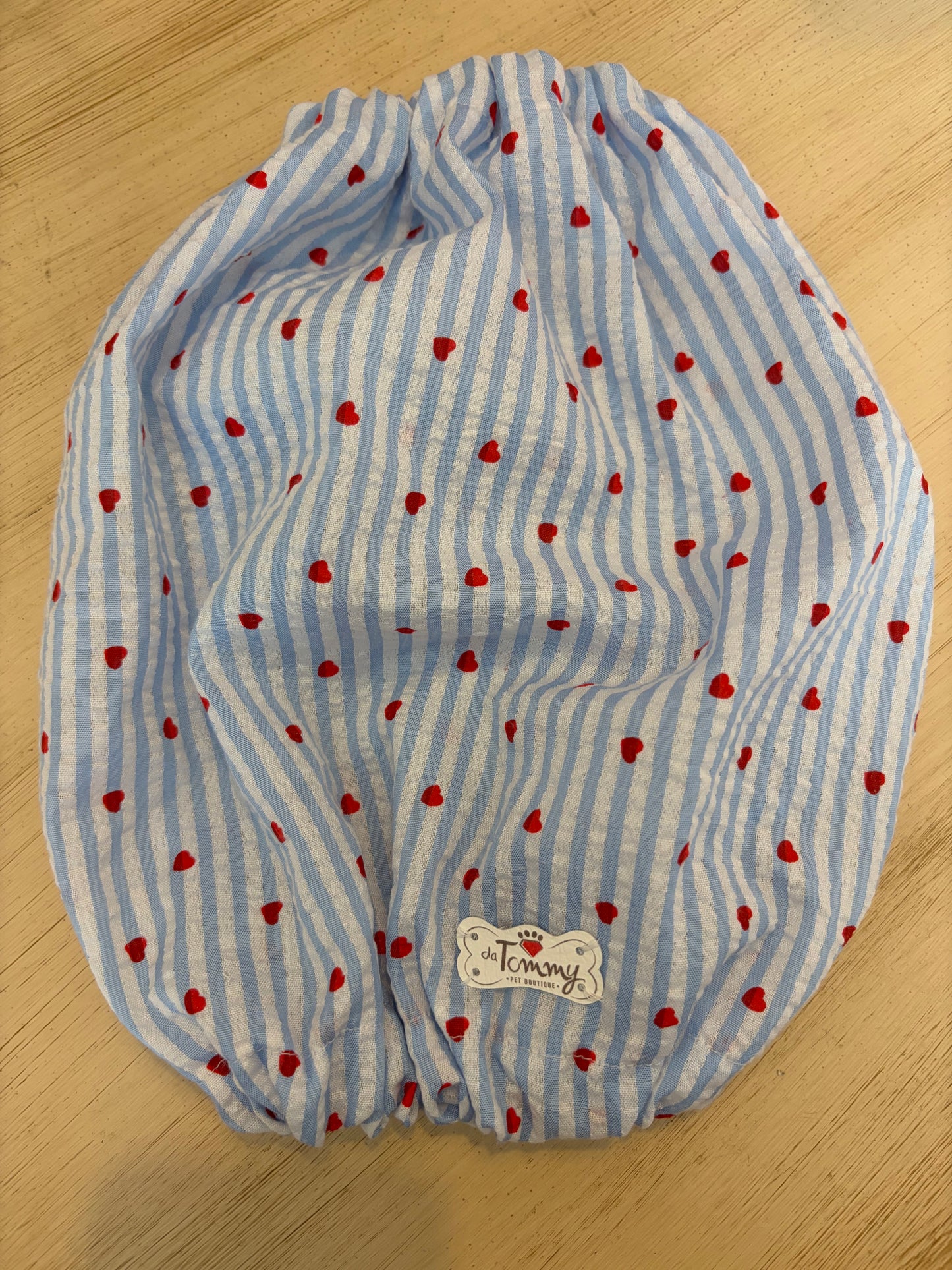 Paraorecchie Estivi in Cotone righe e cuori - Da Tommy Pet Boutique