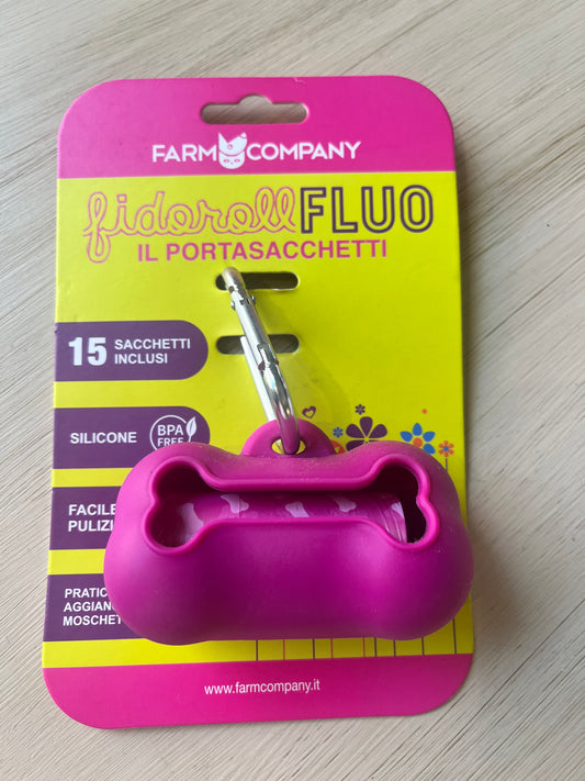 Porta sacchetti "Fidoroll Fluo" in Silicone - Farm Company