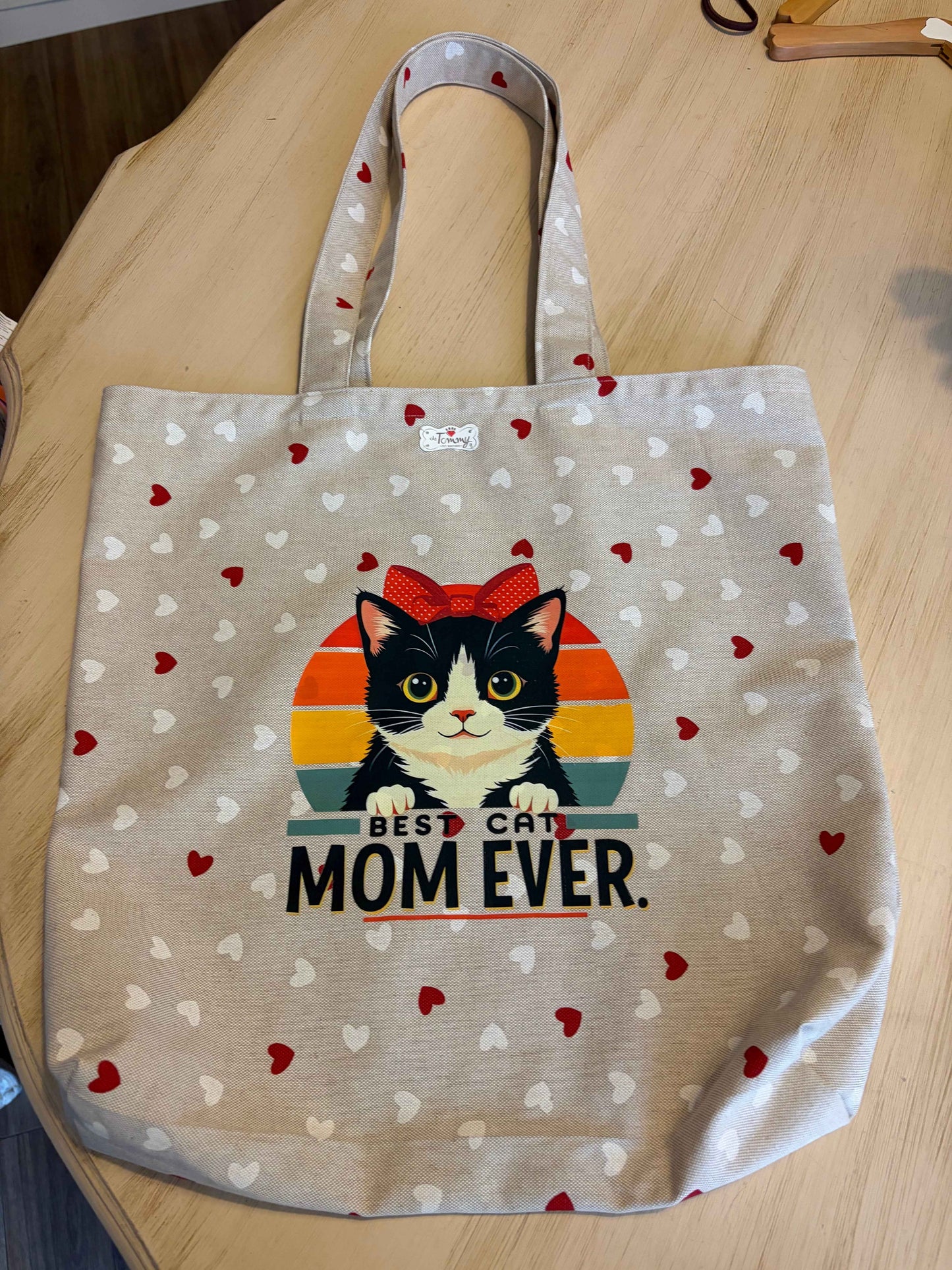 Borsa Shopper fondo a cuori + Mom - da Tommy Pet Boutique