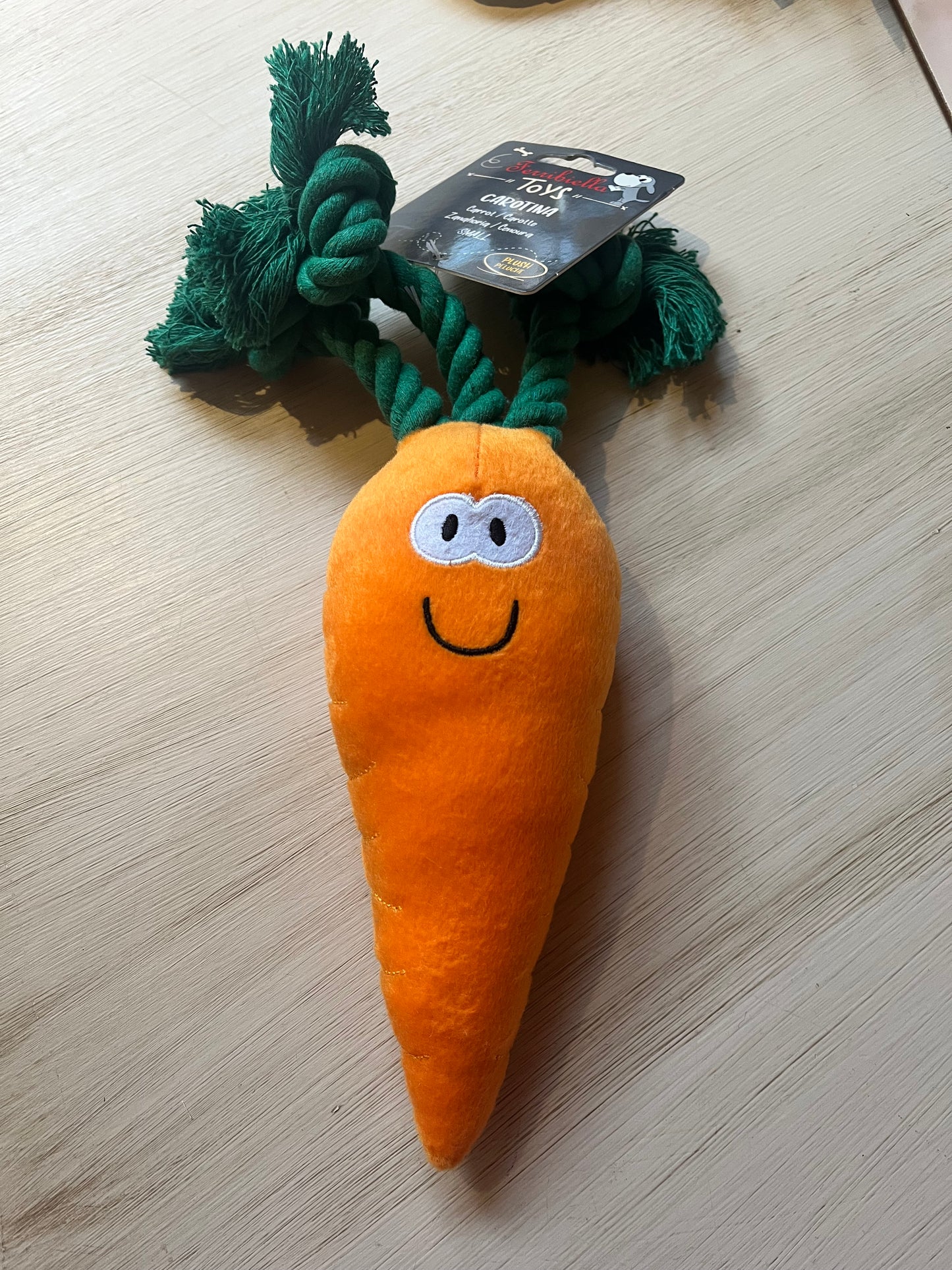 Gioco peluche + corda ''Carota'' - Ferribiella