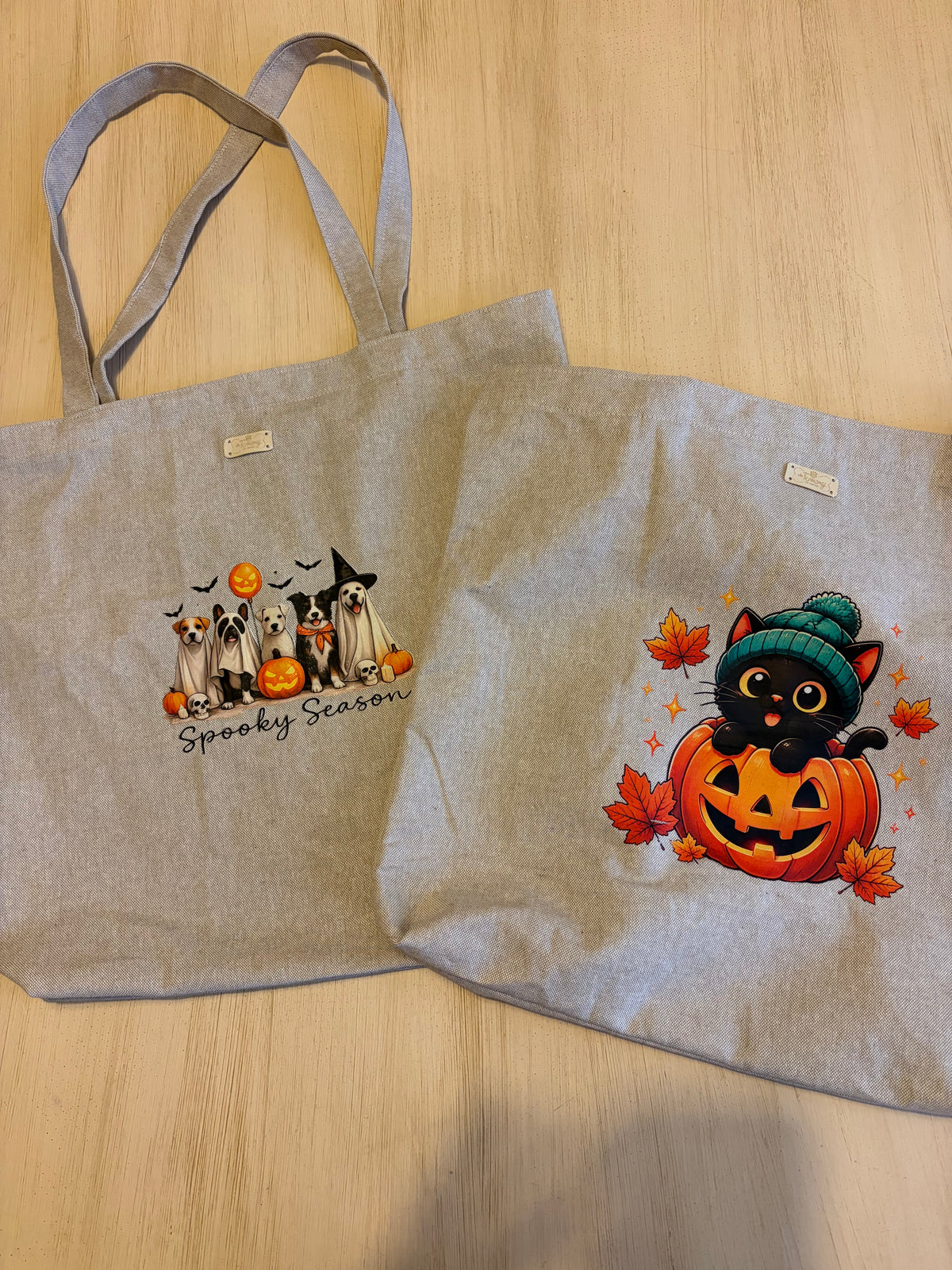 Borsa shopper in tela con immagini a tema Halloween