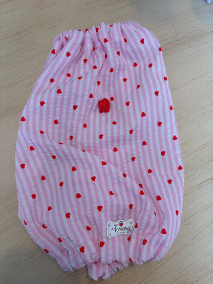Paraorecchie Estivi in Cotone righe e cuori - Da Tommy Pet Boutique