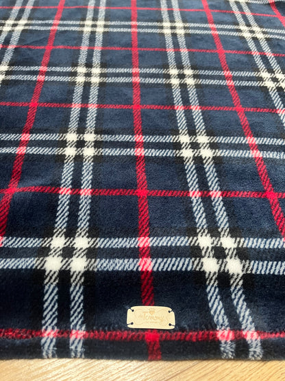 Copertina Super Soft in pile "tartan blu" -  Da Tommy Pet Boutique