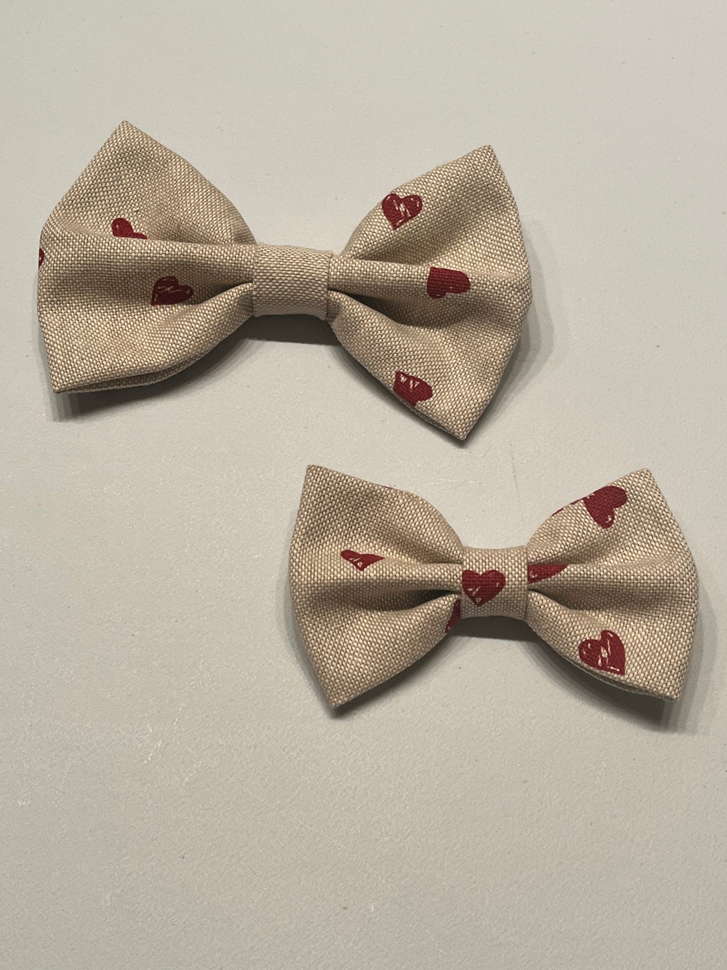 Papillon in tessuto Beige con Cuoricini - Da Tommy