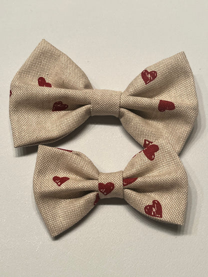 Papillon in tessuto Beige con Cuoricini - Da Tommy