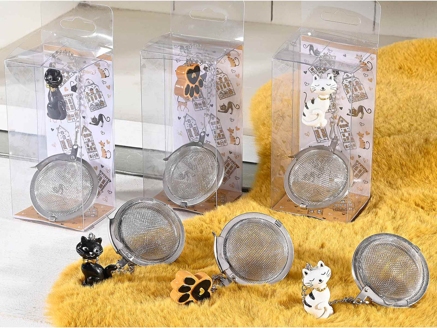 Infusore in acciaio con gatto - Da Tommy Pet Boutique