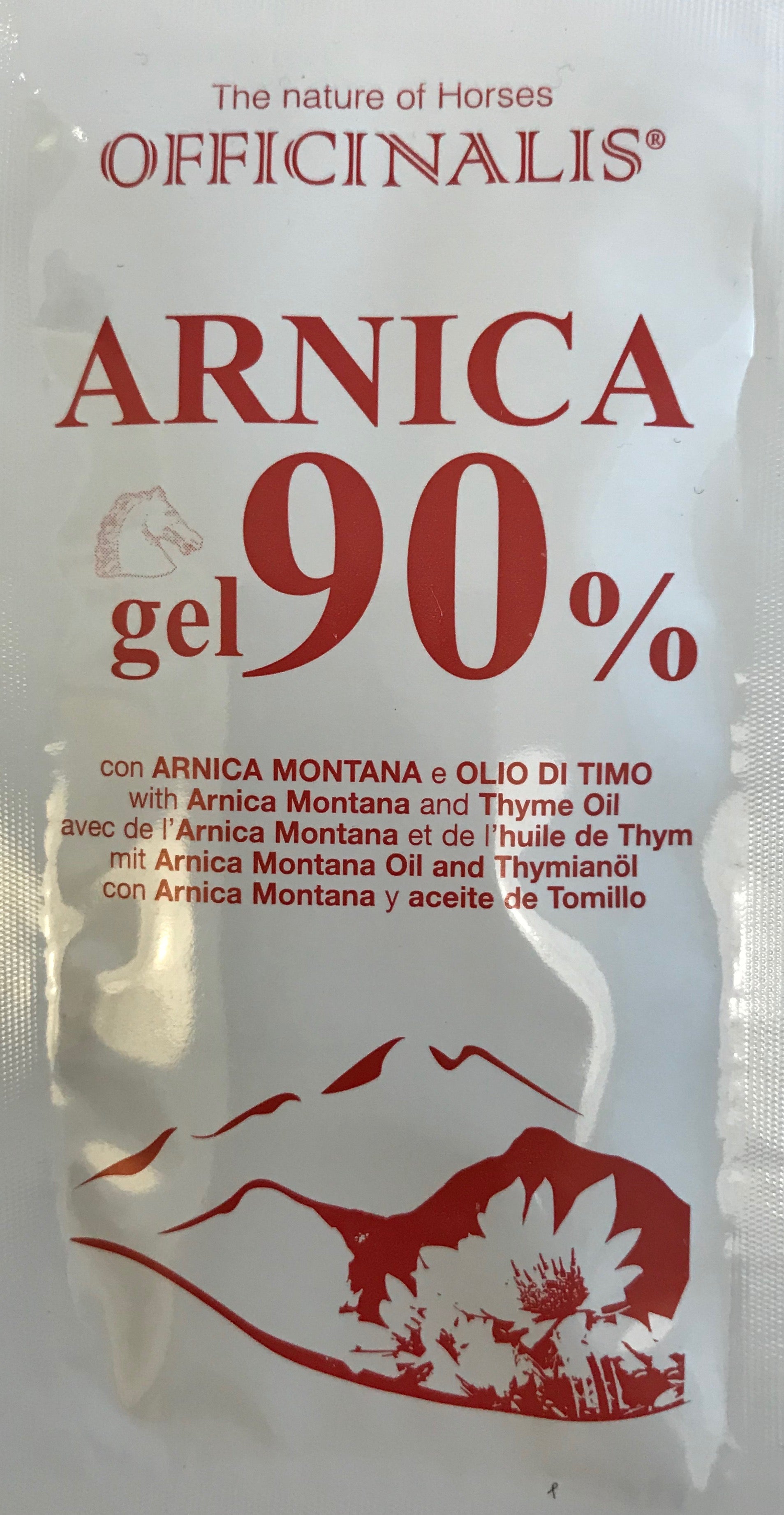 Gel all’Arnica usato su cavalli da corsa e sportivi, con menta, timo e salvia