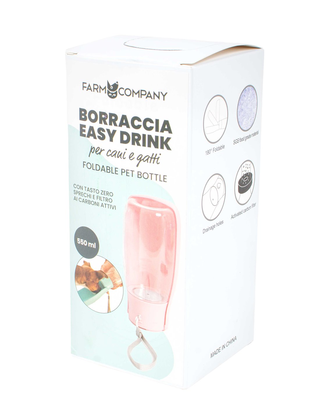 Ciotola "Borraccia Easy Drink" con filtro ai carboni attivi - Farm Company