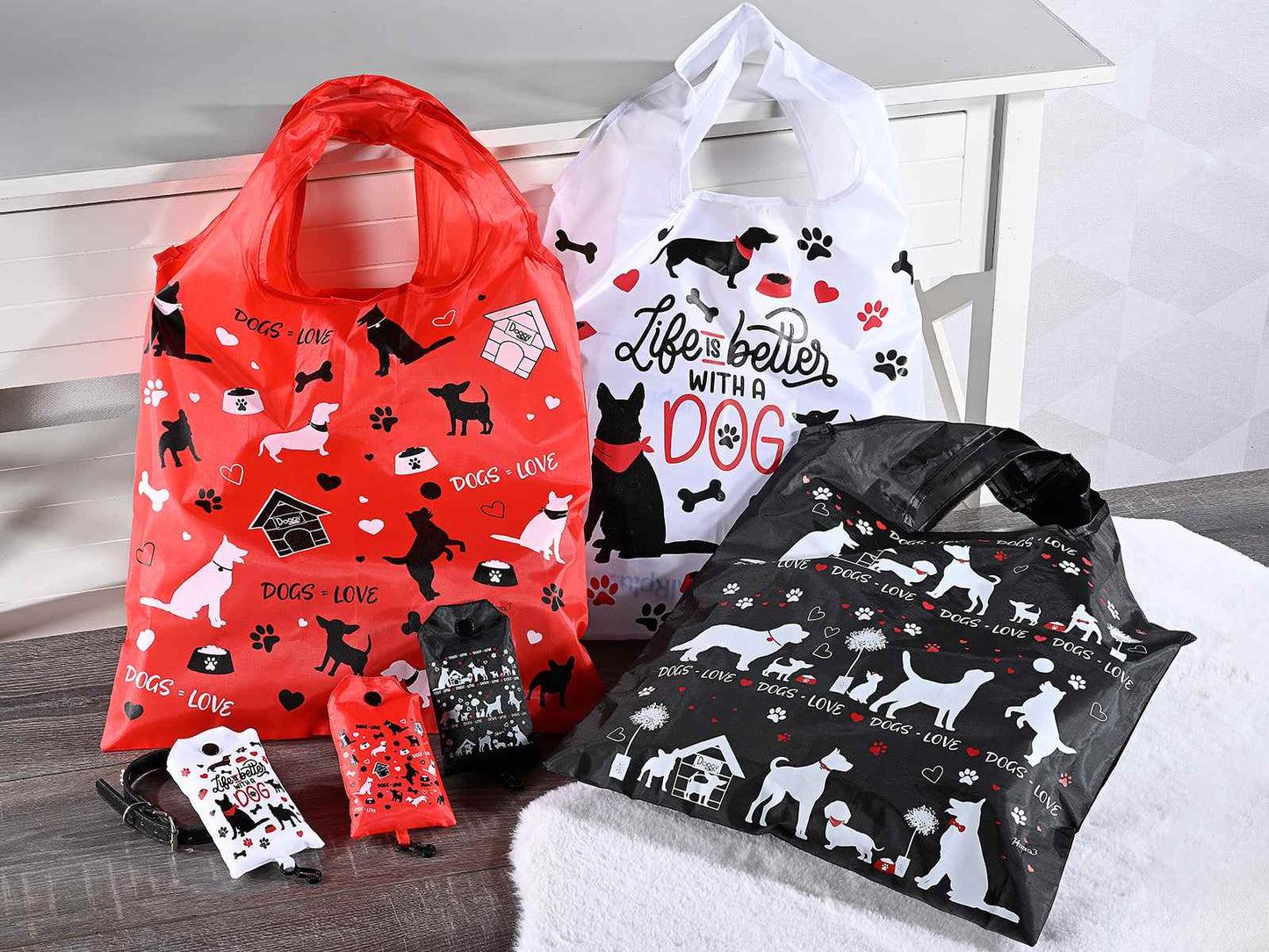 Borsa richiudibile "Dogs Love" - Da Tommy Pet Boutique