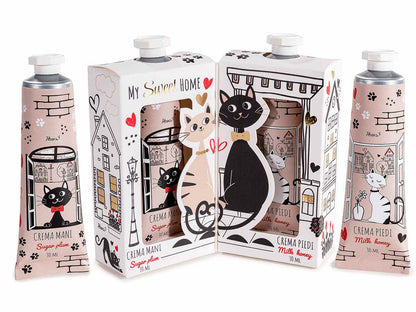 Confezione regalo con crema mani e crema piedi  soggetto Gatti - Da Tommy Pet Boutique