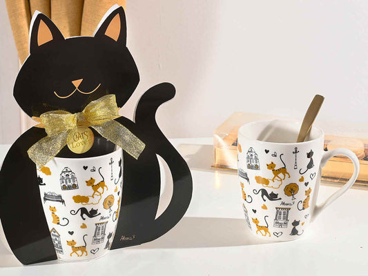 Tazza in porcellana con decori gatti - Da Tommy Pet Boutique