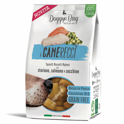 Biscotti Grain Free “Canerecci Storione, Salmone e Zucchine” - Doggye Bag