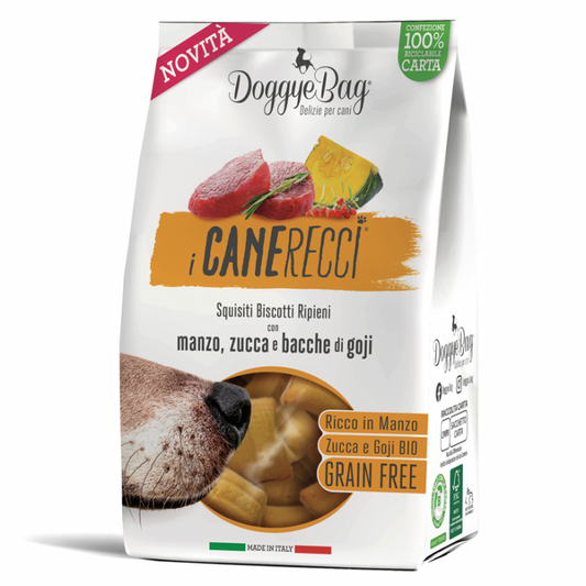 Biscotti Grain Free “Canerecci al Manzo, Zucca e Bacche di Goji” - Doggye Bag